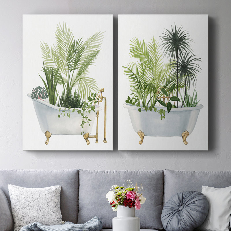 Plant Bath I-Premium Gallery Wrapped Canvas -Ready to Hang, 12" H x 8" W