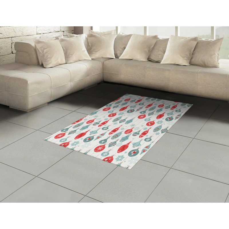 Tapis décoratif rétro en fibres à haute densité, Rectangle— 4 pi x 5 pi 8 po
