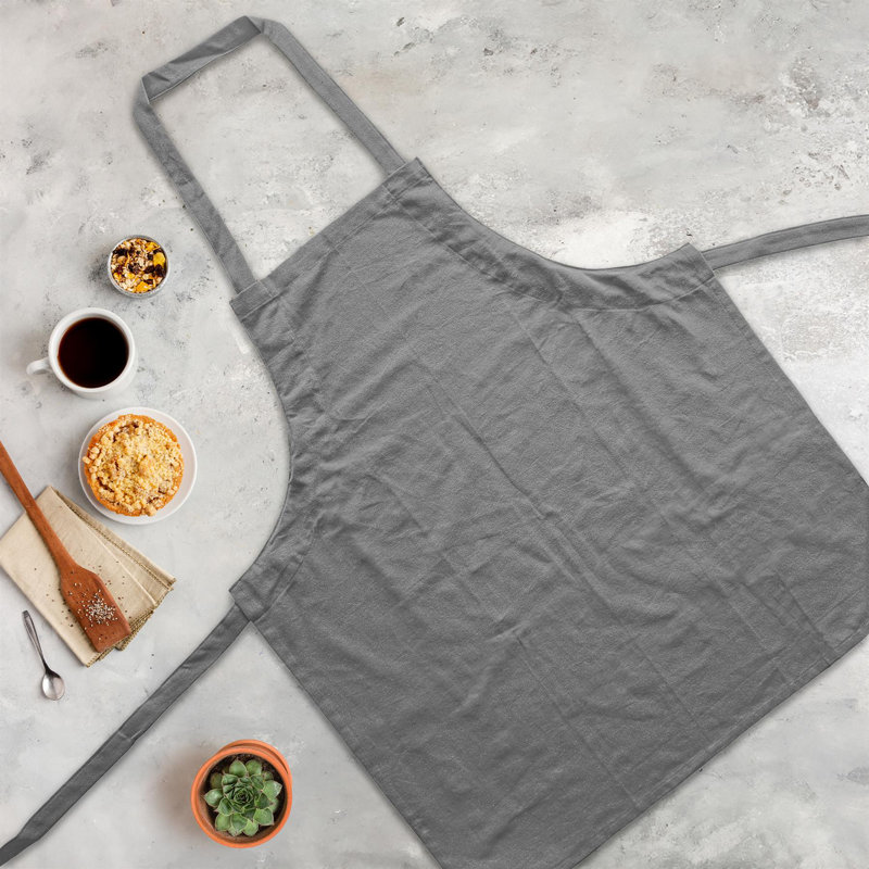 Solid Colour Bib Apron, 2, Grey