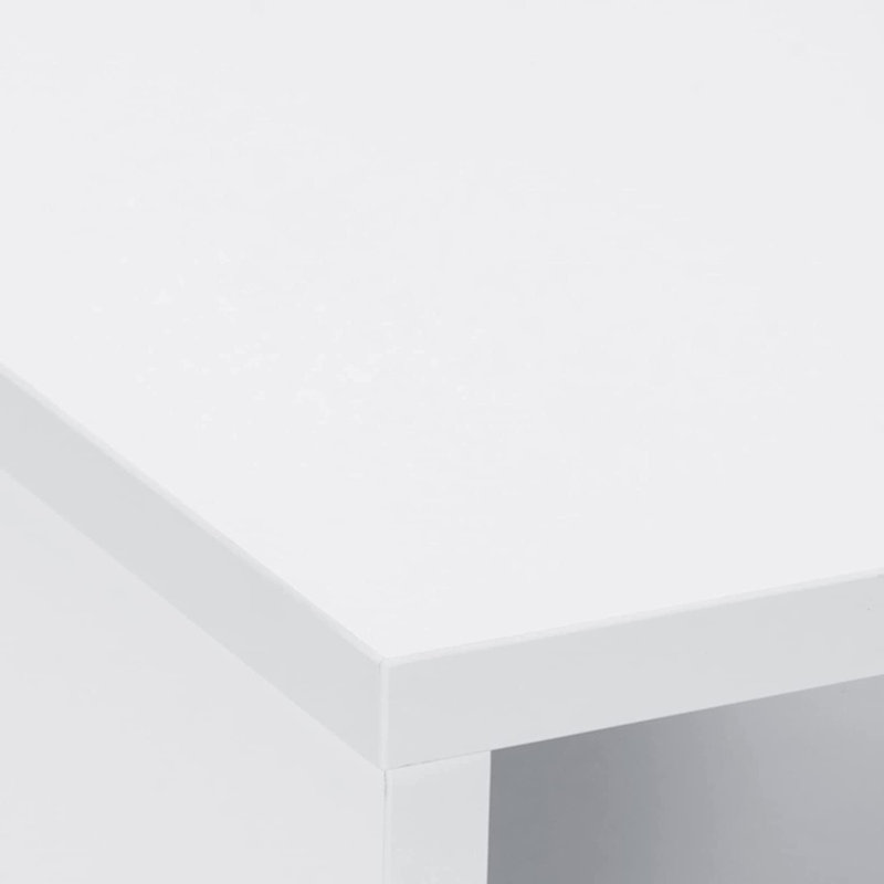 White Modern Vanity Table Set with Mirror and Storage