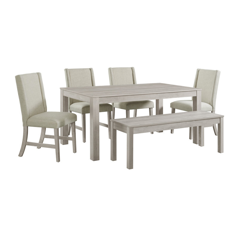 Ensemble de salle à manger Windley, 6 pièces: table, banc, 4 chaises