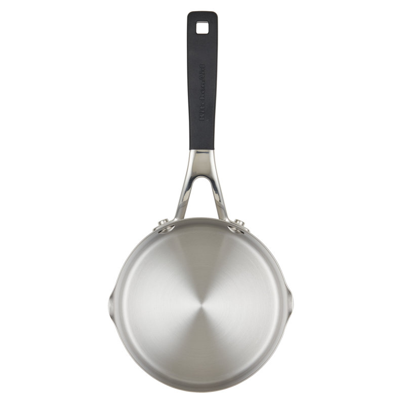 KitchenAid Stainless Steel Induction Sauce Pan with Pour Spouts, 1 Quart