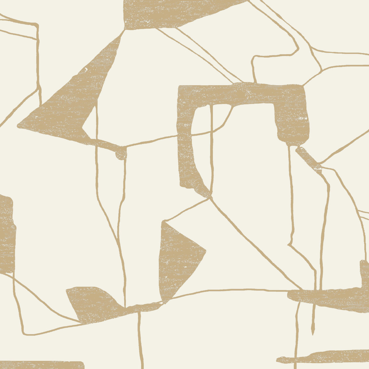 Alza Wallpaper Roll, Cream/Gold