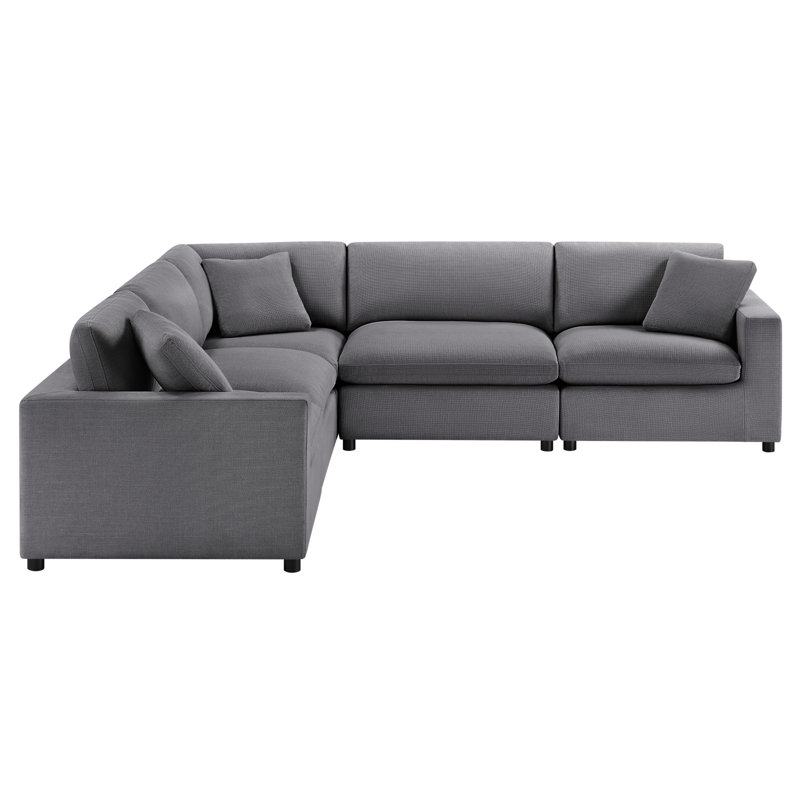 Canapé modulaire 5 pièces Cassandra - Gris anthracite, Gris anthracite