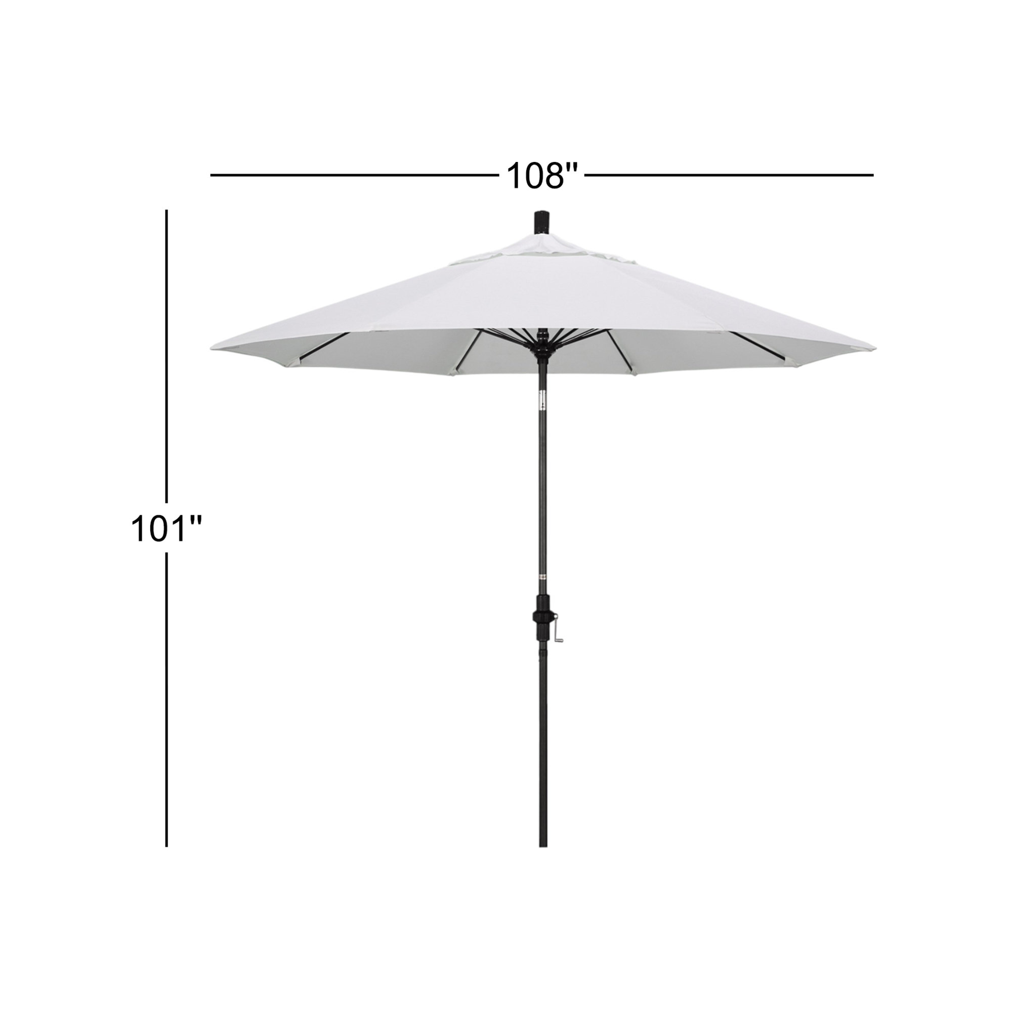 Roverta 9' Market Sunbrella® Umbrella, Canvas Natural Sunbrella® Canvas, Black