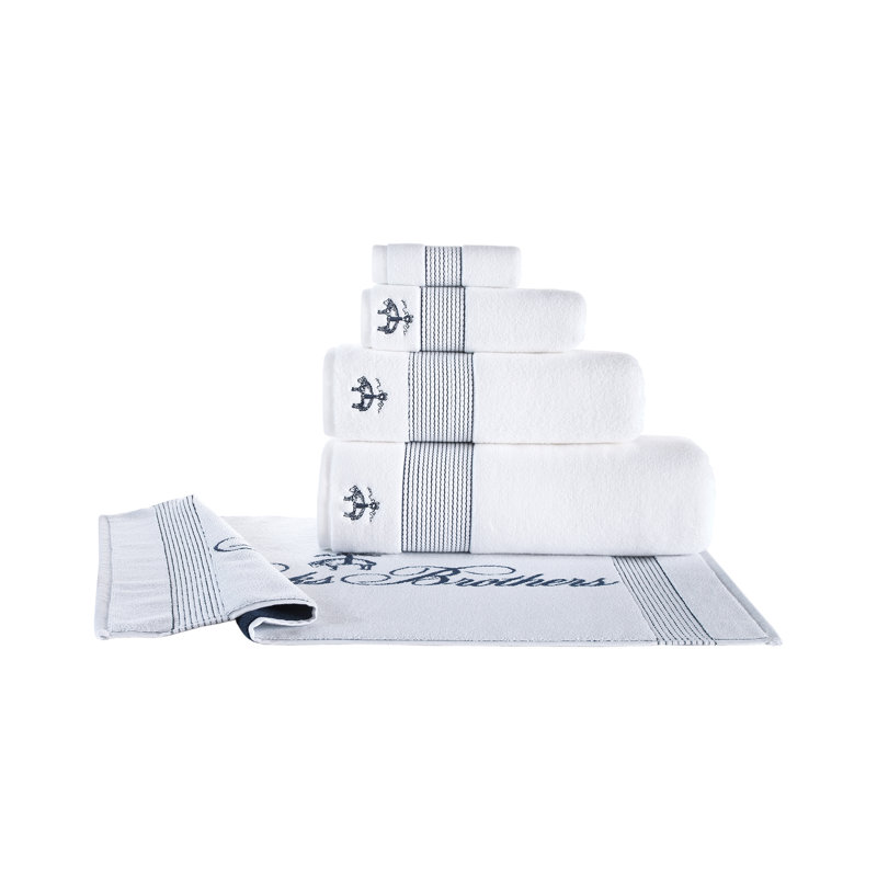 4 serviettes de bain Brooks Brothers, Bleu marine