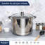 Buckingham Stainless Steel Deep Stock Pot with Glass Lid Induction Compatible  -115987718