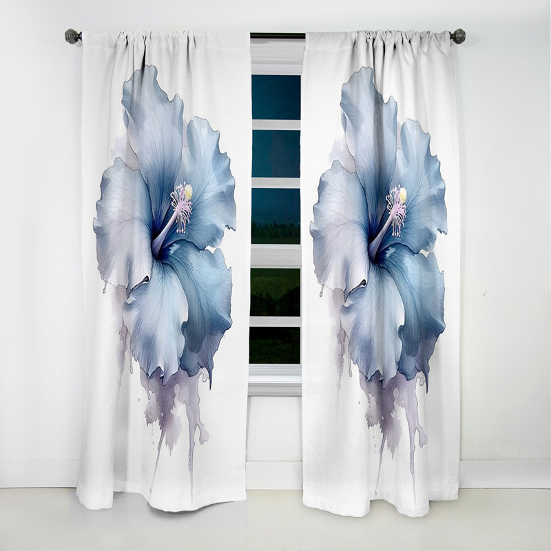 Godsey - rideau en hibiscus - rideau occultant à motif floral - 1 panneau, L 52 po x L 90 po