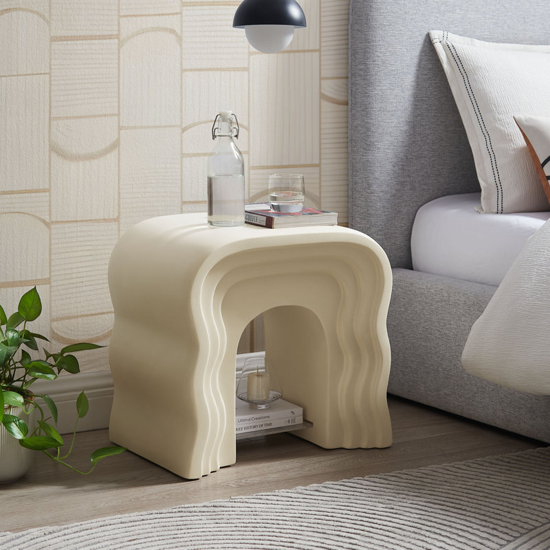 Table d'appoint Jorin Squiggle, Ivoire ivoire