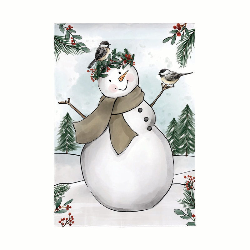 Drapeau de jardin bonhomme de neige