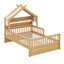 Lit maison avec tablette de tête de lit et auvent amovible, cadre de lit plateforme en bois avec garde-corps-1978741026-1978741039