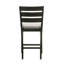 2 tabourets de bar à hauteur de comptoir avec finition gris anthracite, revêtement en tissu et dossier en bois pour les chaises gris anthracite de la salle à manger, siège en bois stable et confortable
