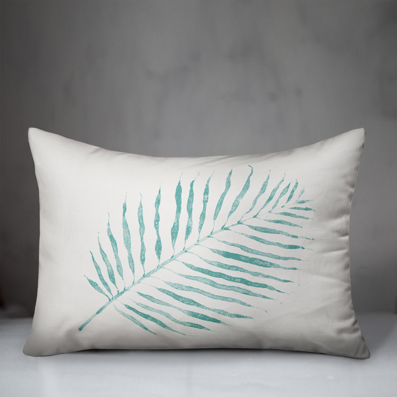  Housse et insert de coussin rectangulaire Watercolor Fern, Bleu sarcelle