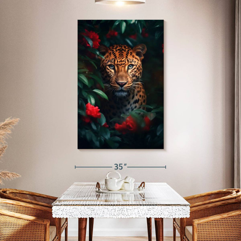 Brampt Leopard Flowers, 51" H x 34" W