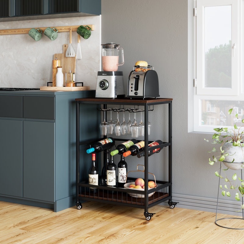Metal Bar Cart, Cherry