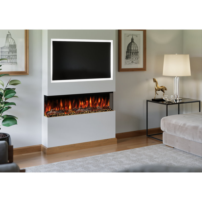Spectrum Series 3-Sided Panoramic Electric Fireplace | TV Media Wall Compatible | Multiple Sizes Available