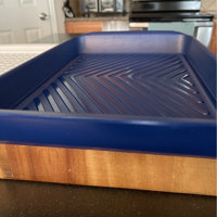 Tovolo Prep Serve Large Marinade Tray Set - White Tray with Stratus Blue Base