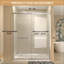 Porte de douche coulissante demi-cadre l 56 à 60 po x H 76 po, porte de douche coulissante double avec verre trempé transparent de 3/8 po, nickel brossé