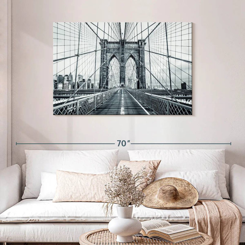 Pont de Brooklyn monochrome, H 30 po x l 45 po