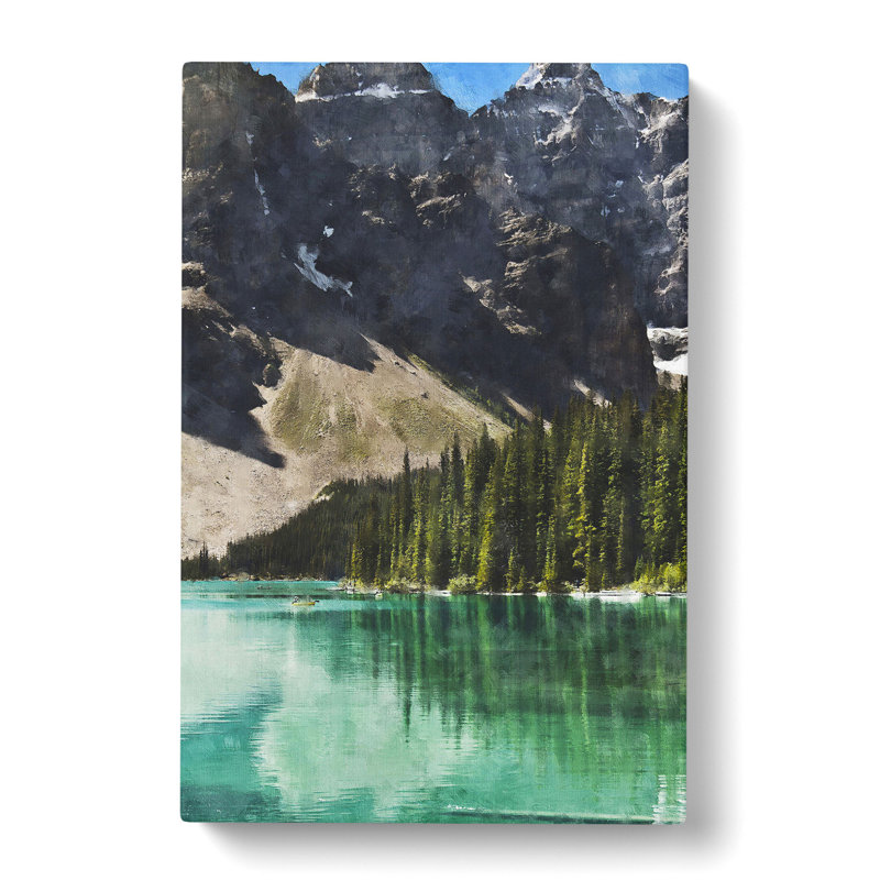 Mountain And Lake In Canada - Wrapped Canvas, 76cm H x 50cm W x 3cm D