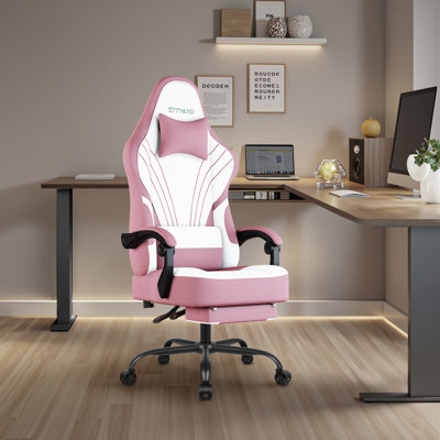 Fabric Gaming Chair with Footrest&Lumbar Support, Ergonomic High-Back by SITMOD