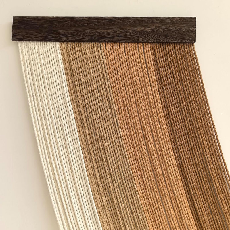 Grande tapisserie décorative en macramé tissée à la main avec fil de couleur dégradé et dégradé de couleur de macramé décorative en macramé tapisserie décorative boho pour chambre à coucher salon tête de lit au-dessus du lit (brun)