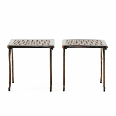 Quitaque Aluminum Side Table by Fleur De Lis Living
