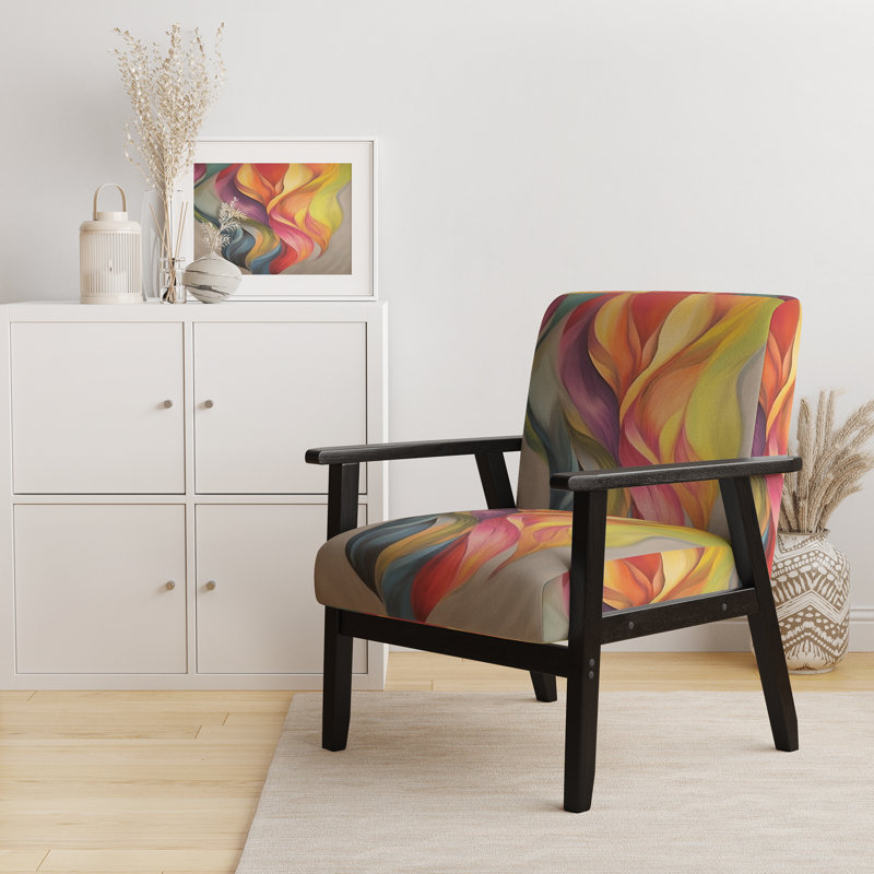 Fauteuil rembourré rétro avec motif abstrait Vintage