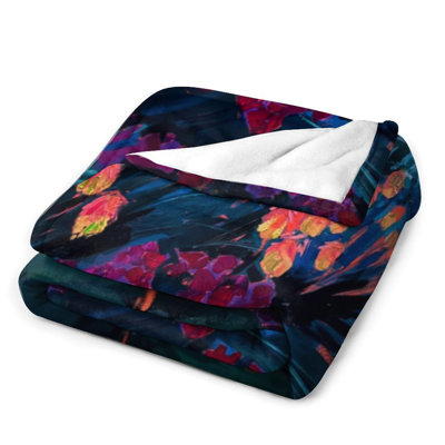 Jeté vibrant en flanelle de luxe tropical, couverture douce et chaude pour le canapé-lit du salon