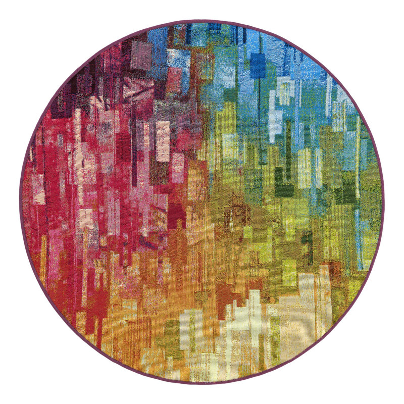 Glide Hower Indoor/Outdoor Area Rug, Round 4'1"