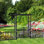 85 po Tonnelle de jardin en PVC avec barrière et clôture