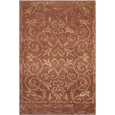 Hand Knotted Silk & Wool Pile Rug