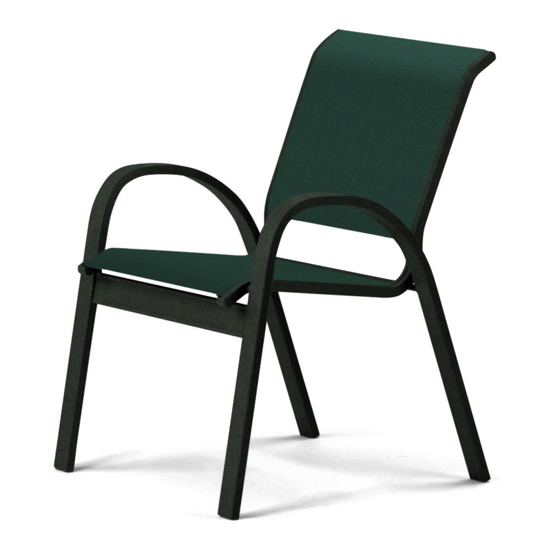 Aruba 1 Outdoor Dining Armchair, Forest Forest Green 22D Sunbrella®, Textured Graphite