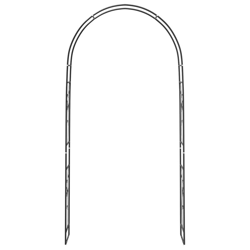 115cm W x 37cm D Steel Arbour, Black
