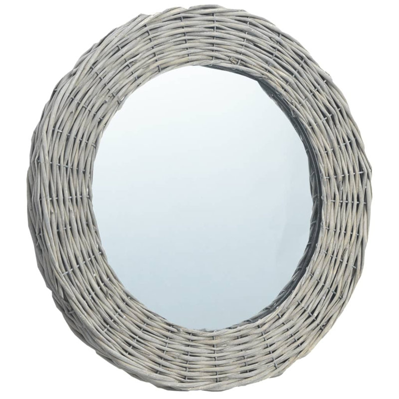 Miroir de salle de bain Iddings, Rond 27,6 po x 27,6 po, Brun