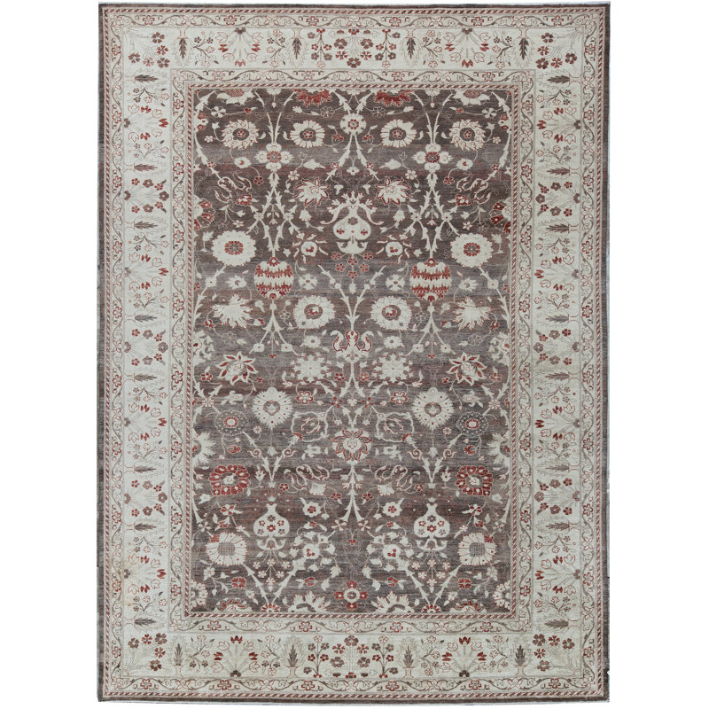 Tapis brun de haute qualité noué à la main
