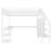 Queen Metal Loft Bed with Wardrobe, L-Shaped Desk, LED Light & USB Charging, Kids, Teens & Adults, White