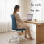 Chaise de bureau sans accoudoirs, chaise pivotante polyvalente pour le bureau, la couture et la coiffeuse-244009762