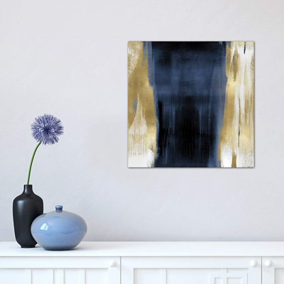 Free Fall Blue With Gold II by Christine Wright - Wrapped Canvas Print
