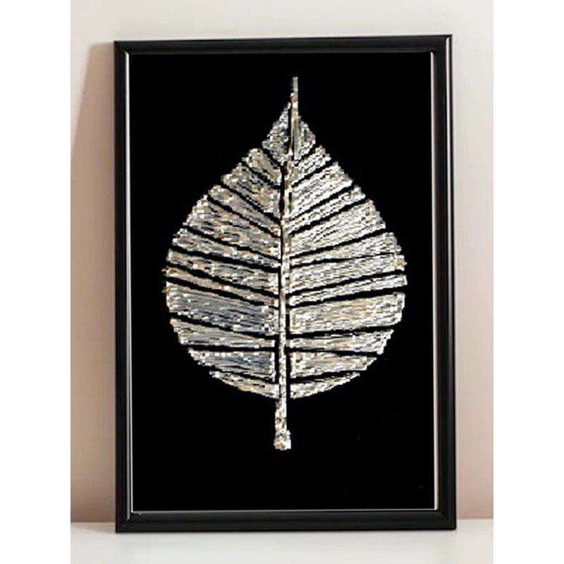 Feuille en verre blanc | Acrylique sur toile | Avec cadre