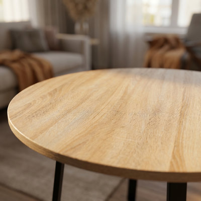 Otrange Round Metal Base Dining Table