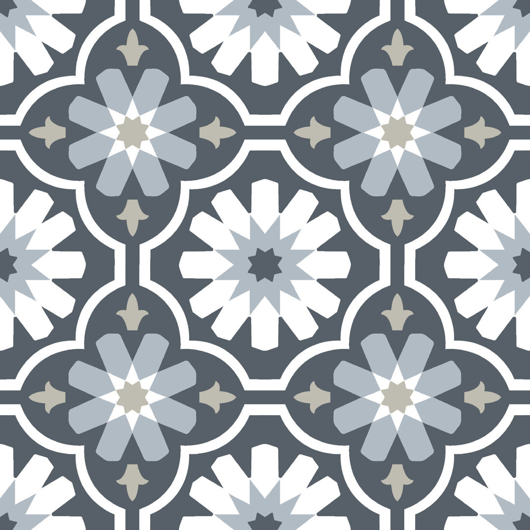 Sevilla 30.48 x 30.48 cm Vinyl  Tile in White/Grey 10 Per Pack