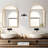 34-Inch Tall Arch Natural Rubberwood Scalloped Frame Wall Mirror