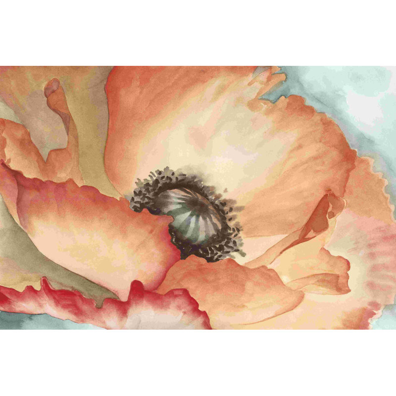 Aquarelle coquelicot II, H 32 po x l 48 po