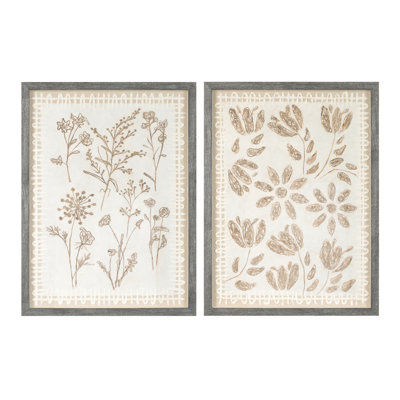 Framed Floral Wall Art Under Glass