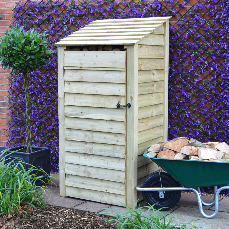 Stanardsville 89.5cm W x 80cm D Solid Wood Log Store, Light Green