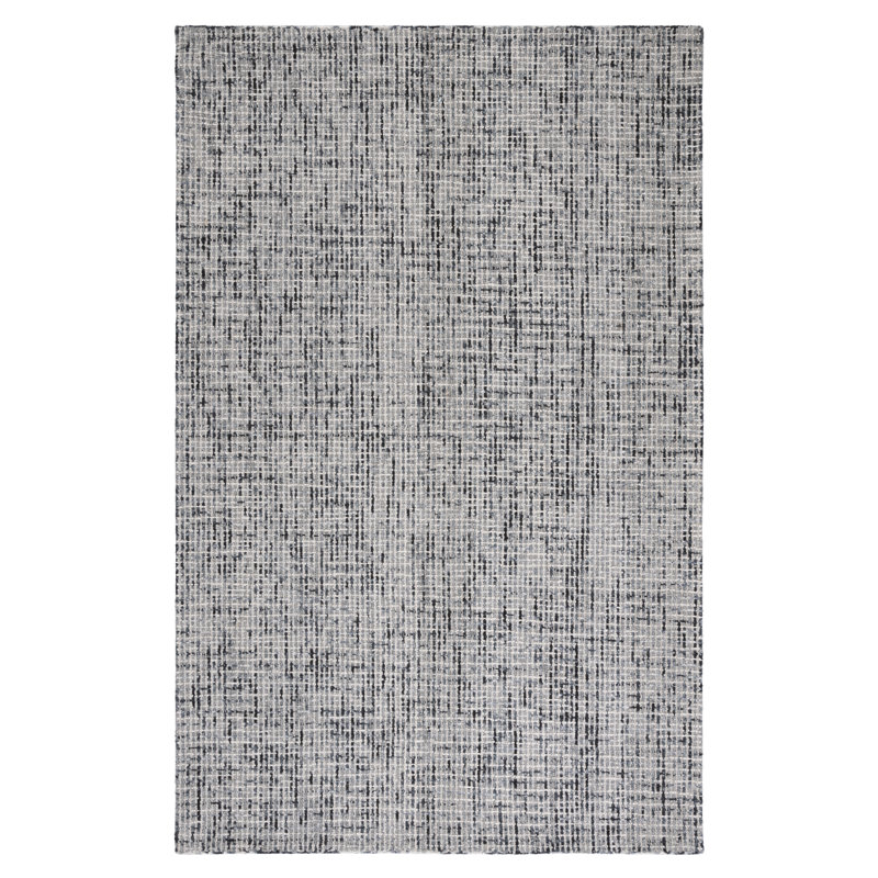 Irven Handmade Tufted Wool Dark Gray Area Rug, Rectangle 6' x 9'