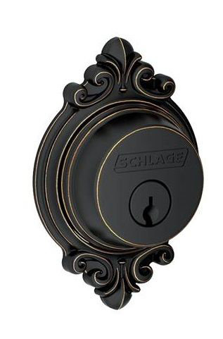 Single Cylinder Deadbolt with Brookshire Trim, Aged Bronze, Keyed Alike, Yes
