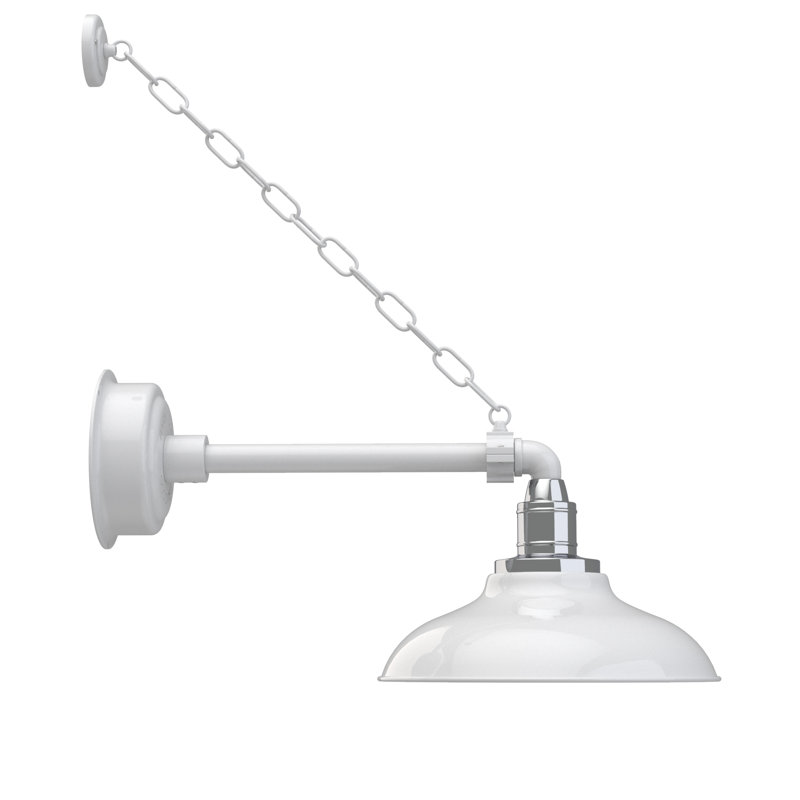 Luminaire de grange d’extérieur à del Ludwicka, H 8,53 po x l 12 po x P 17,63 po, Blanc