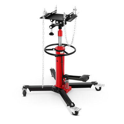 1100 lbs Hydraulic Transmission Jack with 1/2 Ton Capacity, 34"-68" Lifting Range, 2-Stage Hydraulic Telescopic Jacks with Foot Pedal, 360° Swivel Wheels & Brakes, Heavy Duty, Red